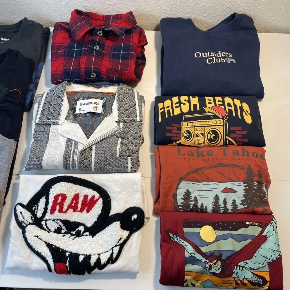 Huge Boys Lot 12 Pcs Size 6-7 T-Shirts True Religion Old Navy Fresh Beats Raw